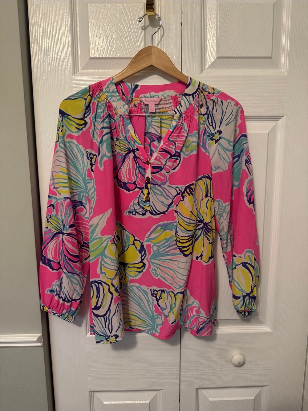 Lilly Pulitzer Pink Multicolor Floral Blouse